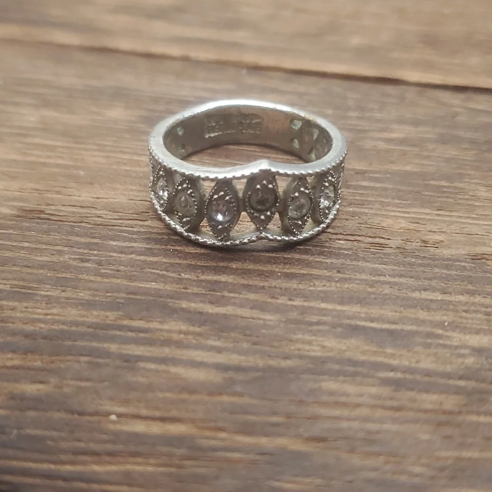 Rhodium size 6.5 R547‎ crown princess ring